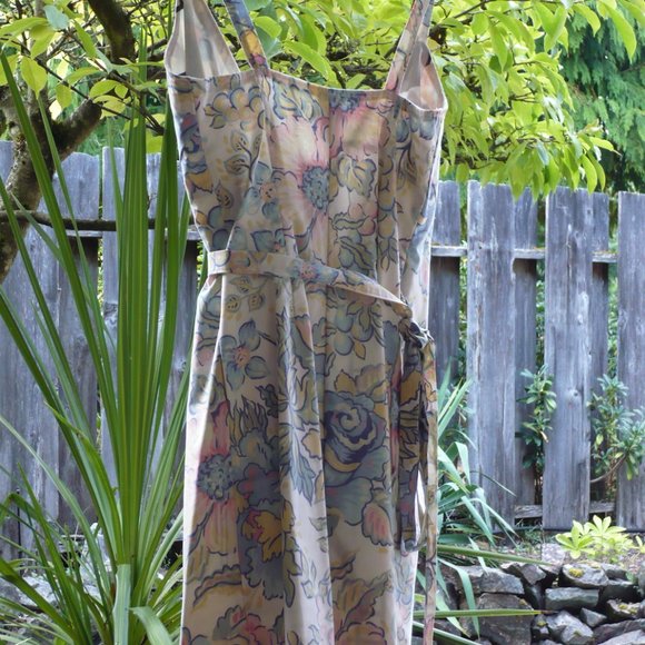 NWT Floral OAK Handmade Pastel Cottagecore Wrap Dress - Picture 6 of 11